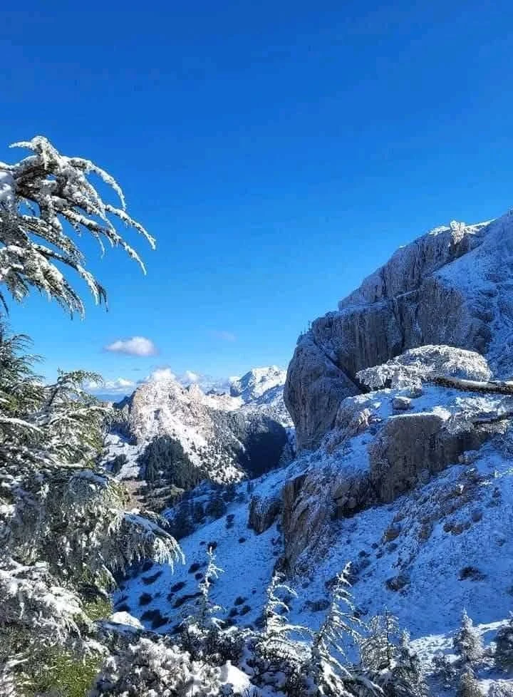 The snow-covered Djurdjura heights between Tizi Ouzou and Bouira