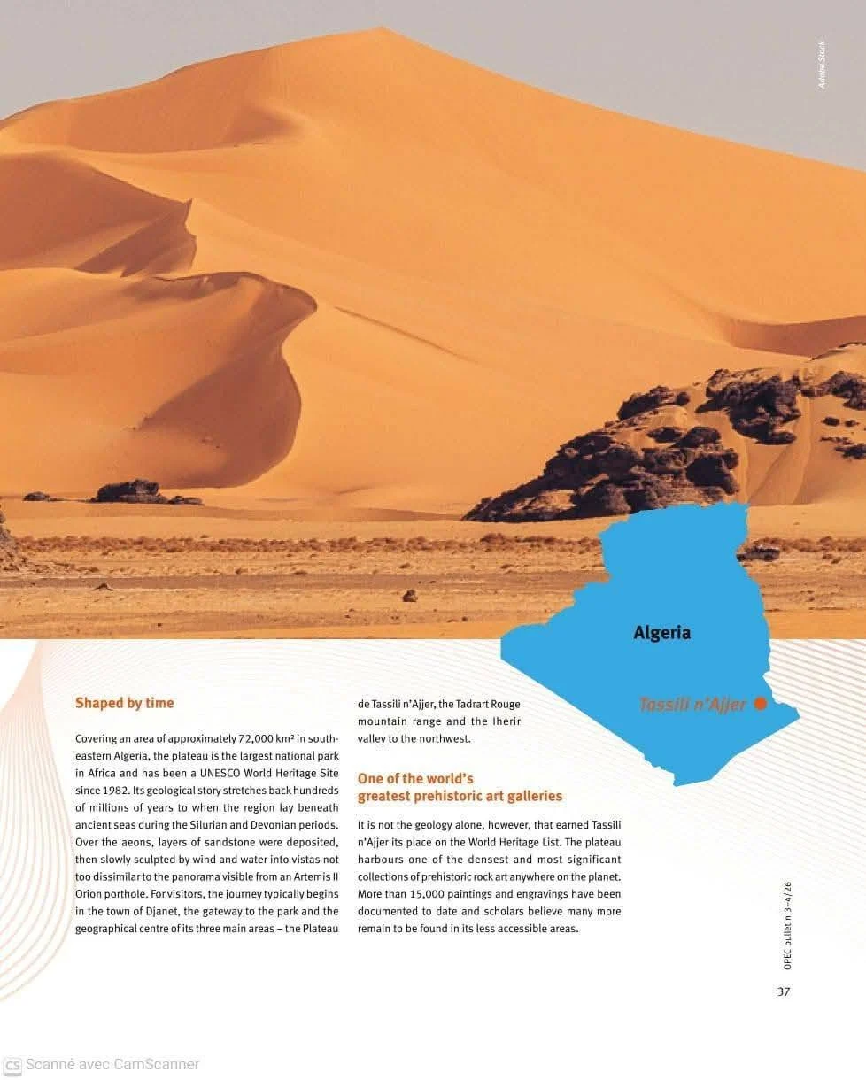Revista OPEC destaca a Tassili N'Agar y su patrimonio mundial