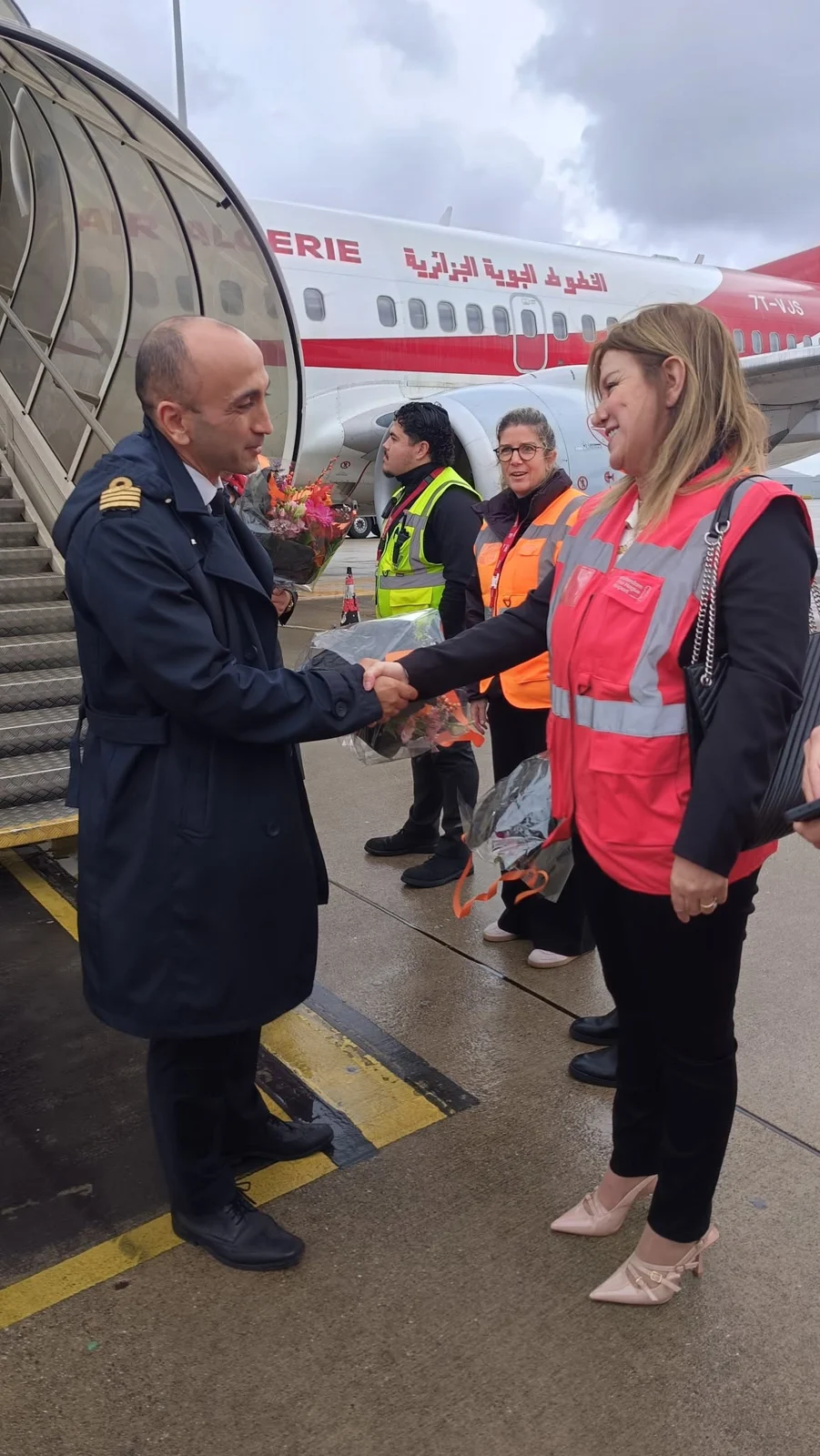 Reception of the first Air Algérie flight to the Netherlands