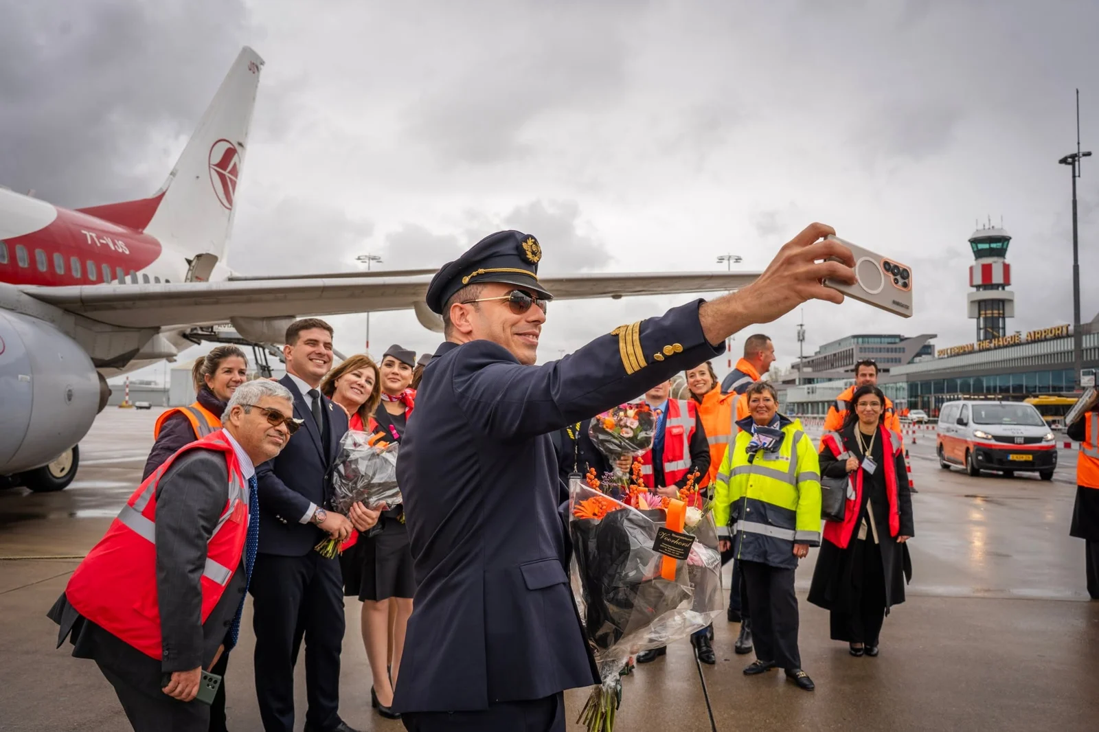 Reception of the first Air Algérie flight to the Netherlands